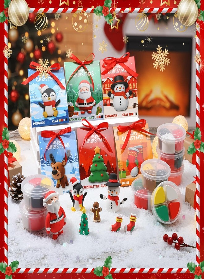 Capoda 18 Set Christmas DIY Craft Kit Christmas Air Dry Clay Kit Snowman Santa Claus Making Craft DIY Modeling Clay for Xmas Winter Holiday School Exchange Gifts Party Art Activities Supplies - Image 5